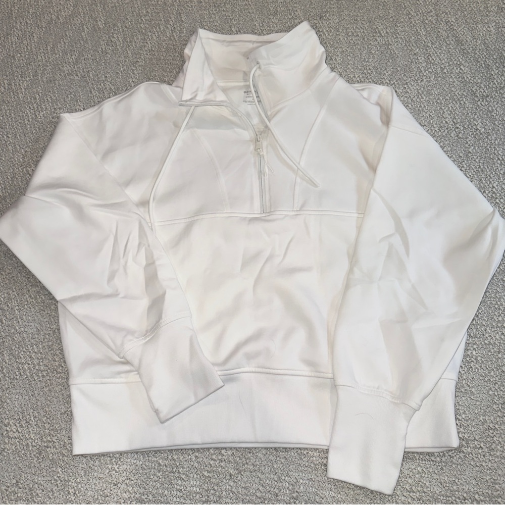 Old Navy Active White Fleece Pullover